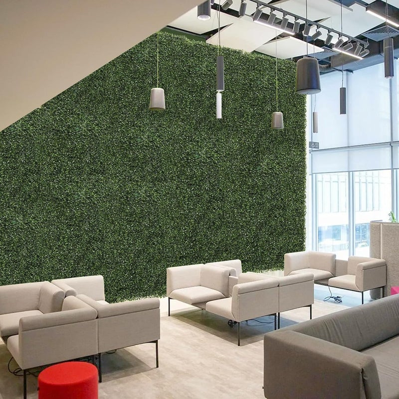 Luyue 12PCS 10”×10” Boxwood Panels, Artificial Grass Wall Panels Fake Greenery Backdrop Wall Grass Backdrop Artificial Plant Walls for Outdoor Indoor Garden Fence Backyard - Image 2